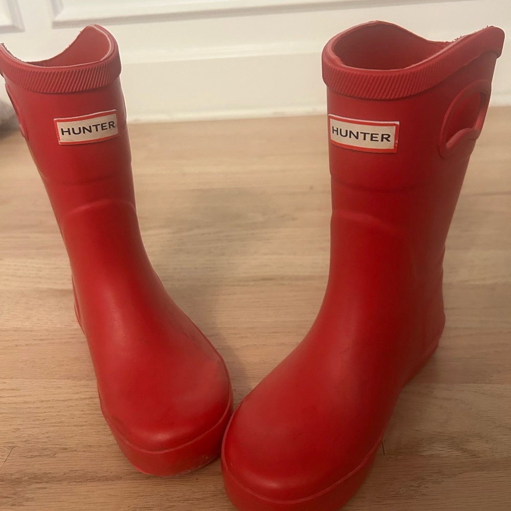 Hunter Kids Red Rain Boots